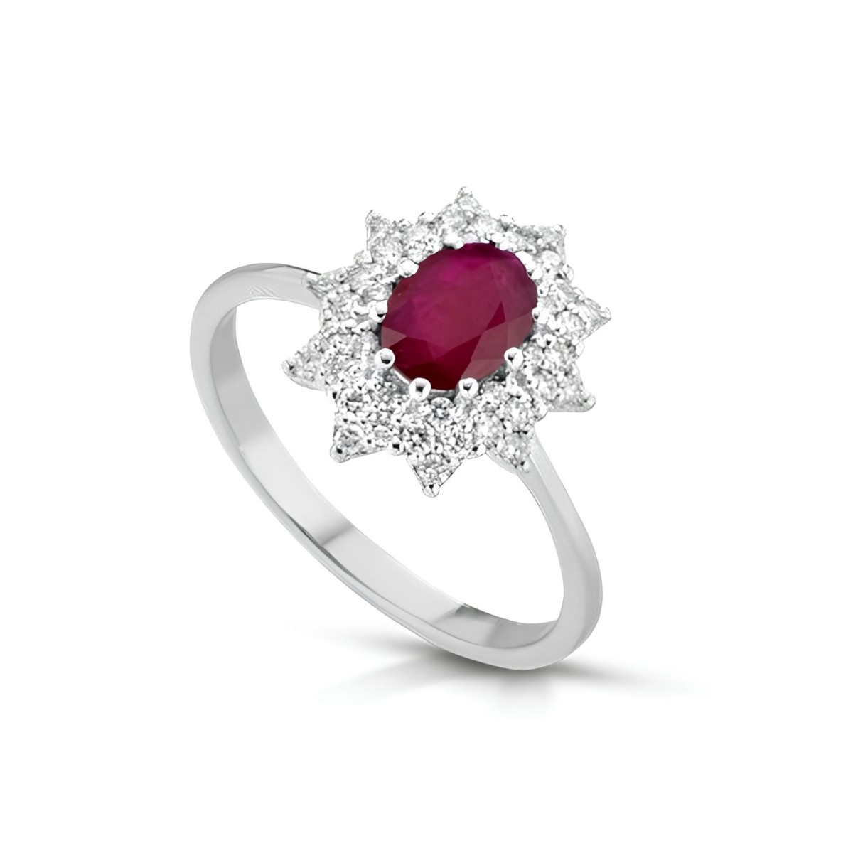 Anello Aurora Scarlatta Rubino e Diamanti SG45303