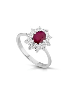 Anello Aurora Scarlatta Rubino e Diamanti SG45303
