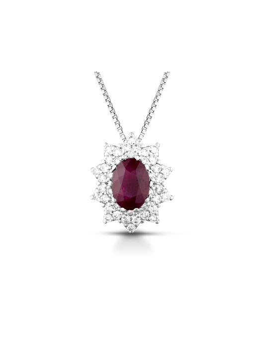 Ciondolo Aurora Scarlatta Rubino e Diamanti SG83922