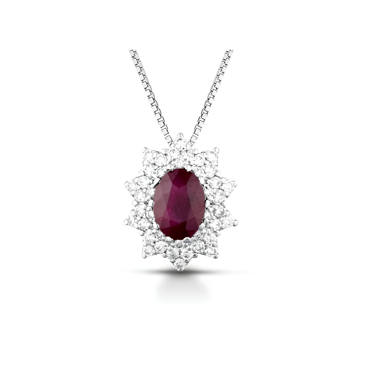 Ciondolo Aurora Scarlatta Rubino e Diamanti SG83922