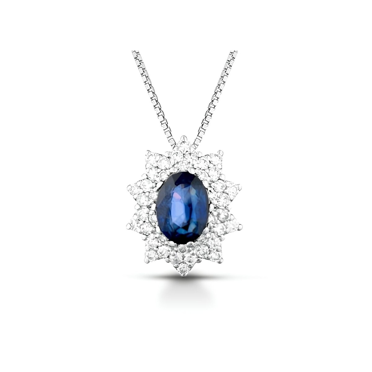Ciondolo Stella Blu con Zaffiro e Diamanti SG74005
