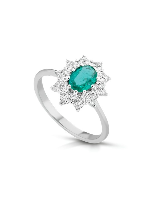 Anello Verde Eterno con Smeraldo e Diamanti SG00220