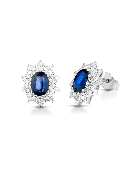 Orecchini Stella Blu con Zaffiri e Diamanti SG76076