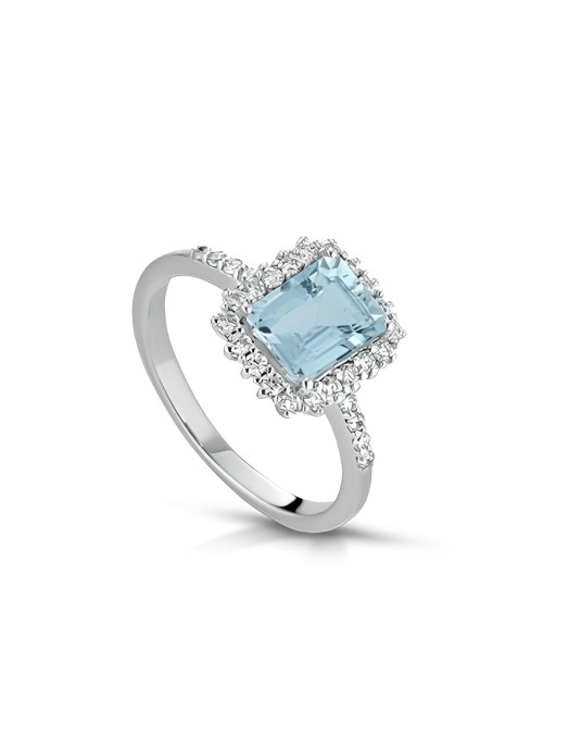 Anello Cristallo di Mare con Acquamarina e Diamanti SG97836