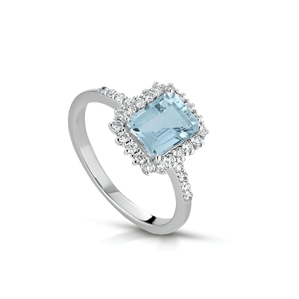 Anello Cristallo di Mare con Acquamarina e Diamanti SG97836