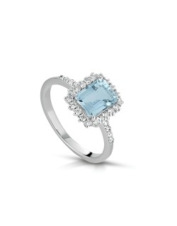 Anello Cristallo di Mare con Acquamarina e Diamanti SG97836