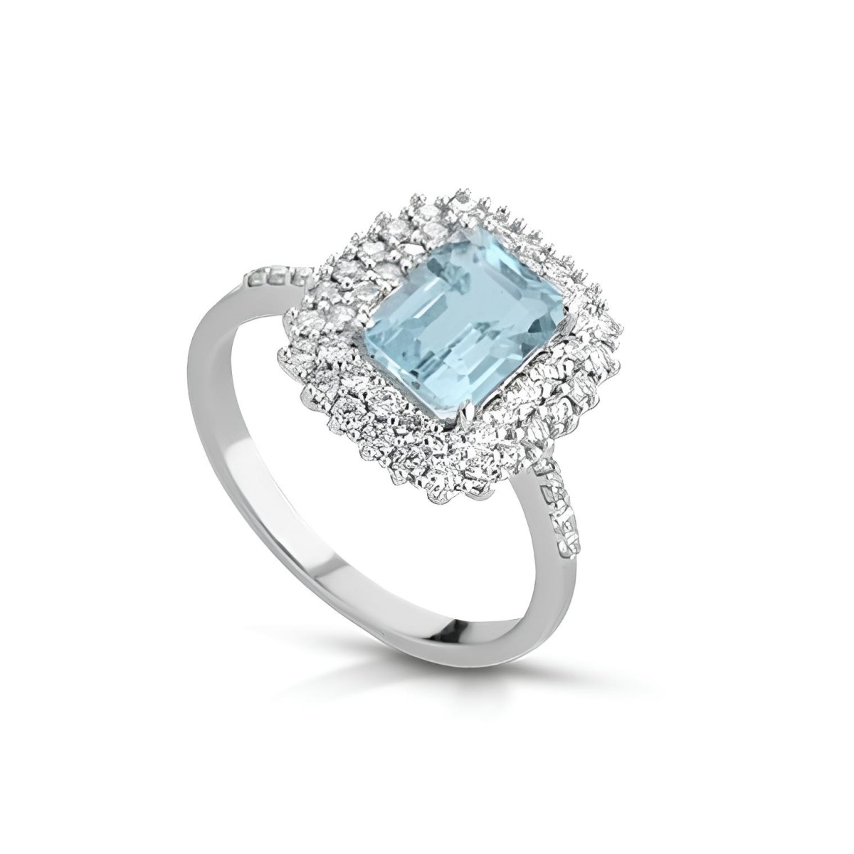 Anello Onda di Cristallo con Acquamarina e Diamanti SG16939