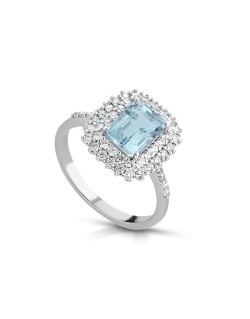 Anello Onda di Cristallo con Acquamarina e Diamanti SG16939
