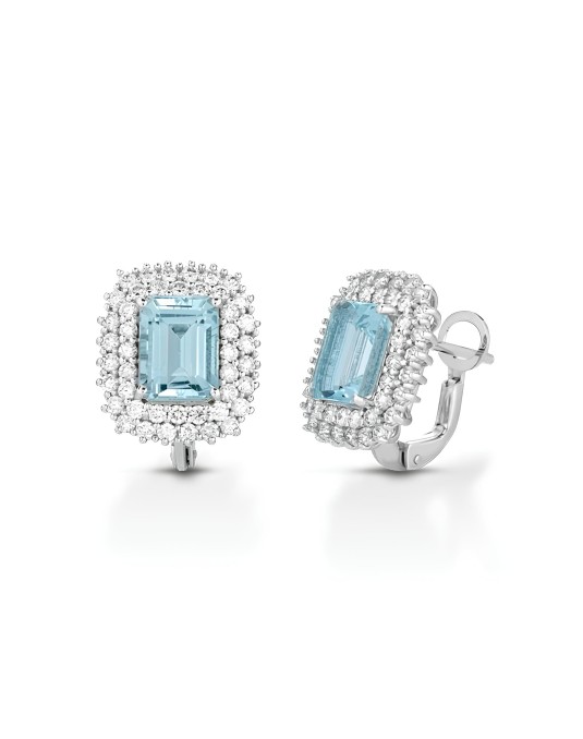 Orecchini Onda di Cristallo con Acquamarina e Diamanti SG95733