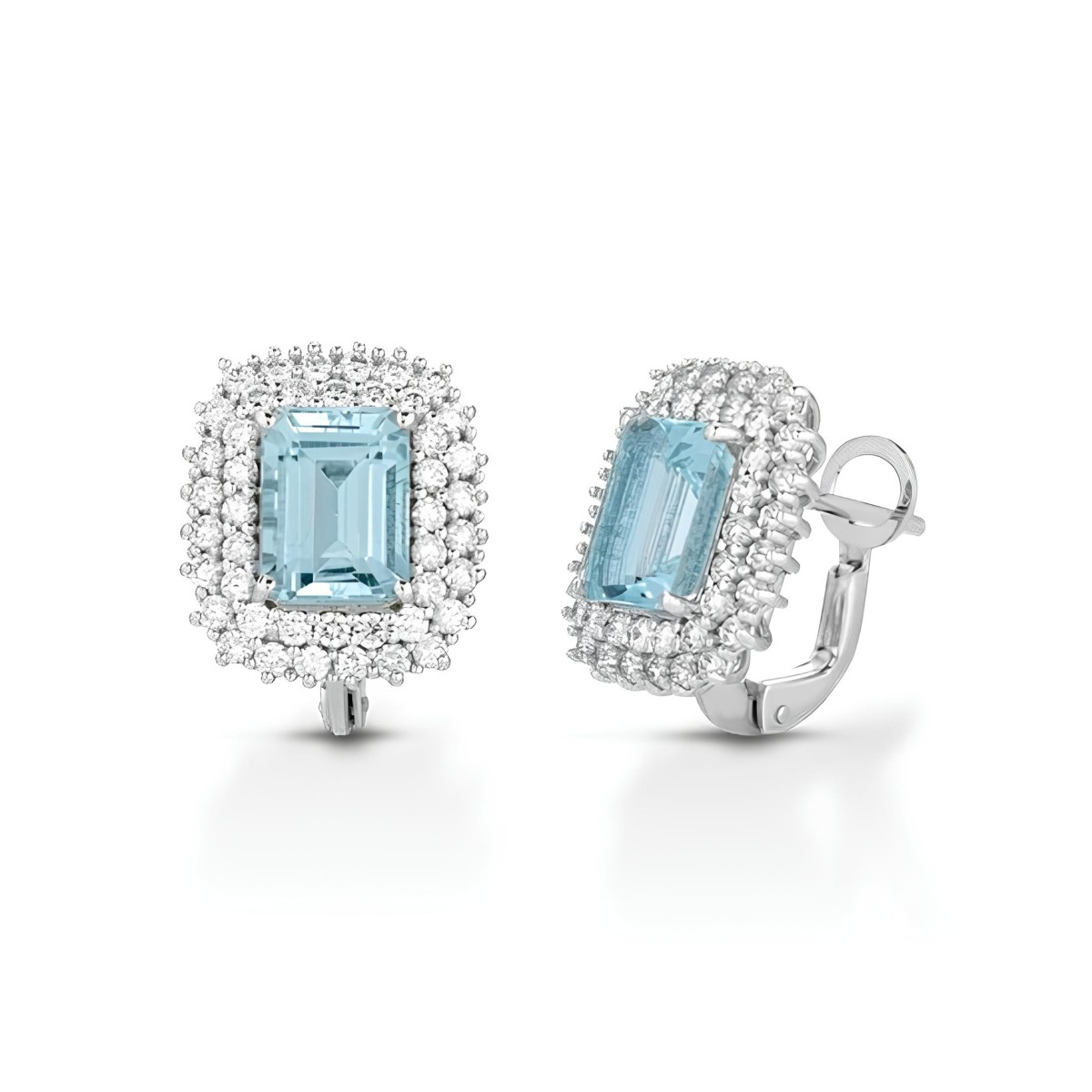 Orecchini Onda di Cristallo con Acquamarina e Diamanti SG95733