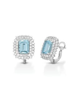 Orecchini Onda di Cristallo con Acquamarina e Diamanti SG95733