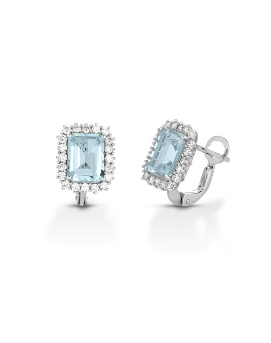 Orecchini Cristallo di Mare con Acquamarina e Diamanti SG01943