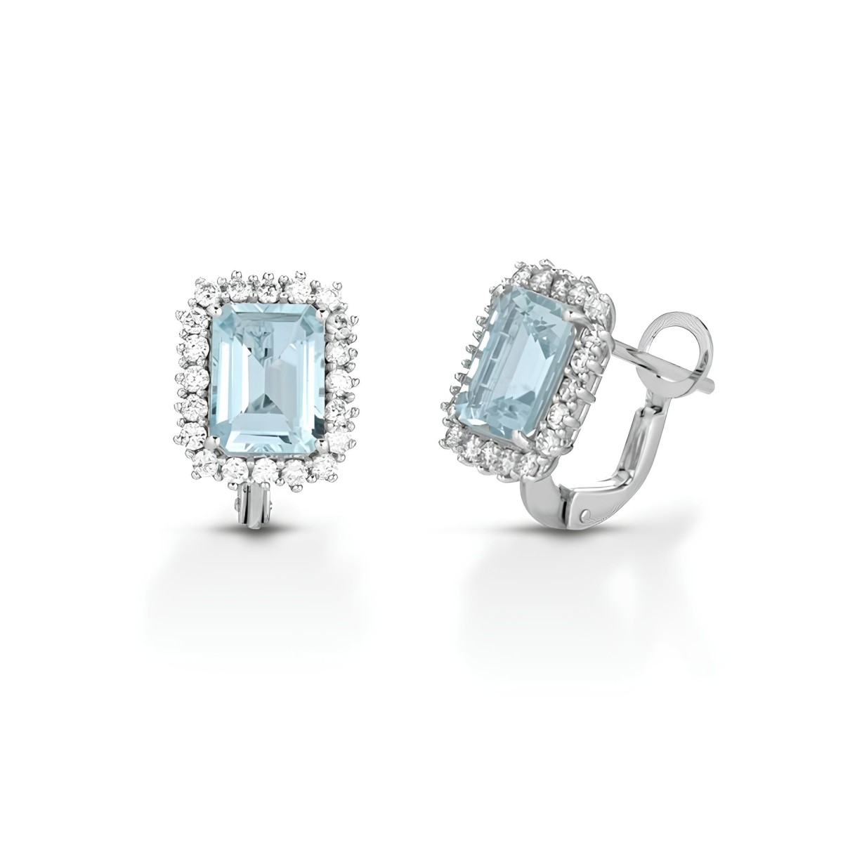 Orecchini Cristallo di Mare con Acquamarina e Diamanti SG01943