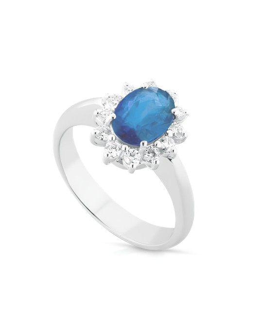 Anello Luce di Zaffiro e Diamanti SG03368