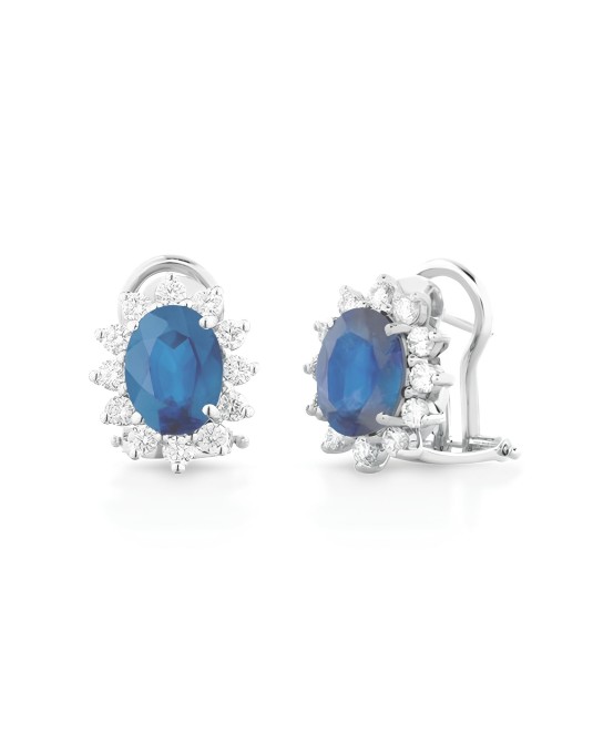 Orecchini Aurora Blu con Zaffiri e Diamanti SG12460