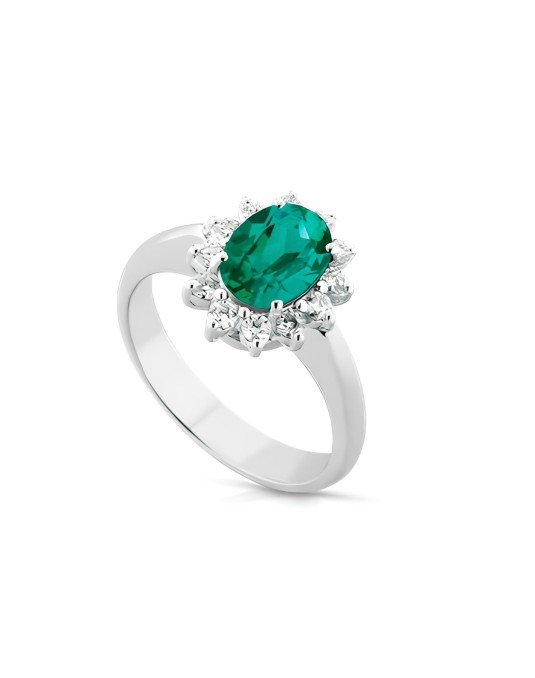 Anello Verde Incanto con Smeraldo e Diamanti SG23679