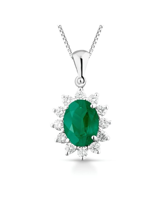 Ciondolo Verde Incanto con Smeraldo e Diamanti SG48821