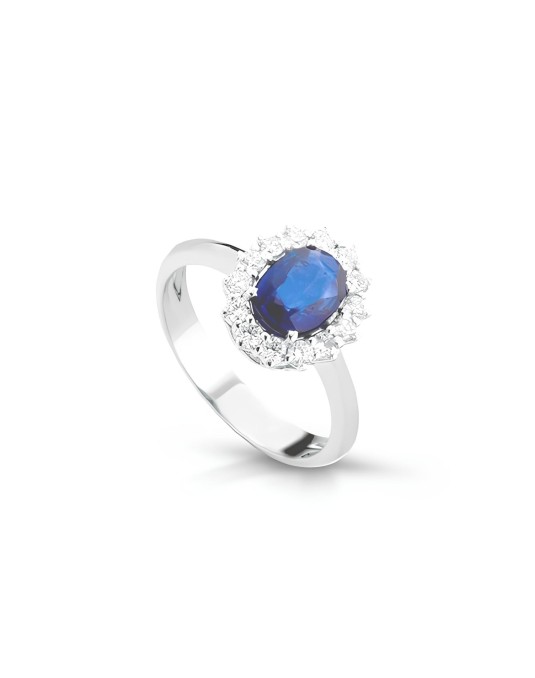 Anello Incanto Blu con Zaffiro e Diamanti SG16055