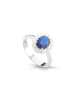 Anello Incanto Blu con Zaffiro e Diamanti SG16055