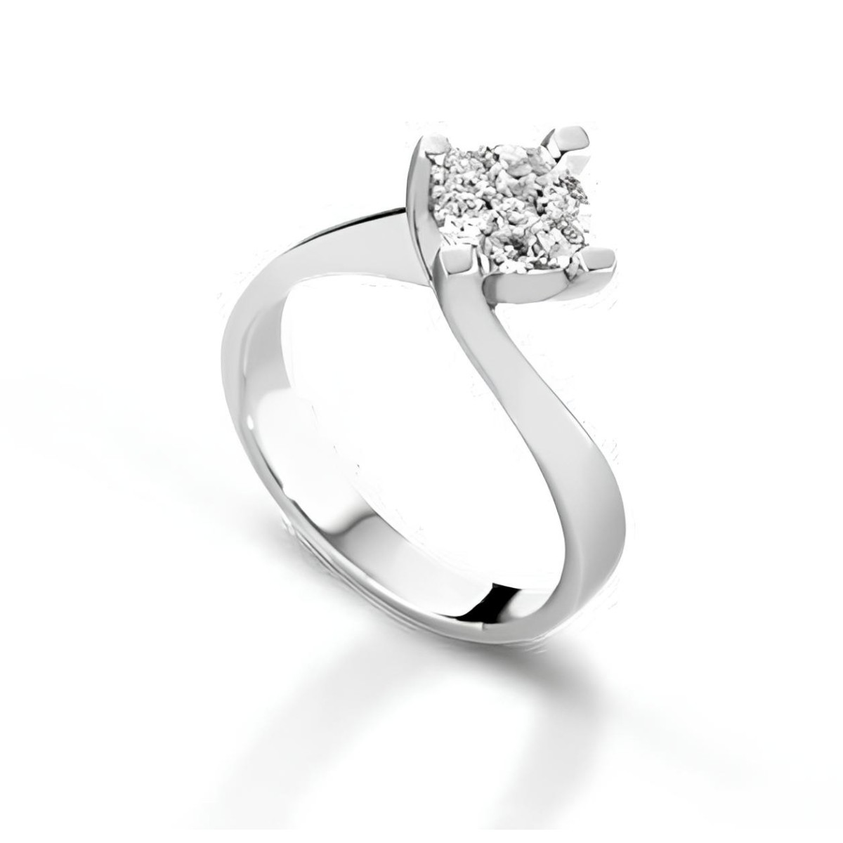 Anello Solitario Luce di Diamante in Oro Bianco 18k SG50914