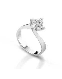 Anello Solitario Luce di Diamante in Oro Bianco 18k SG50914