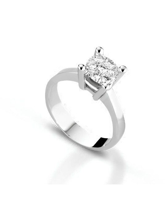 Anello Solitario Eterna Eleganza con Diamante in Oro Bianco 18k SG7013
