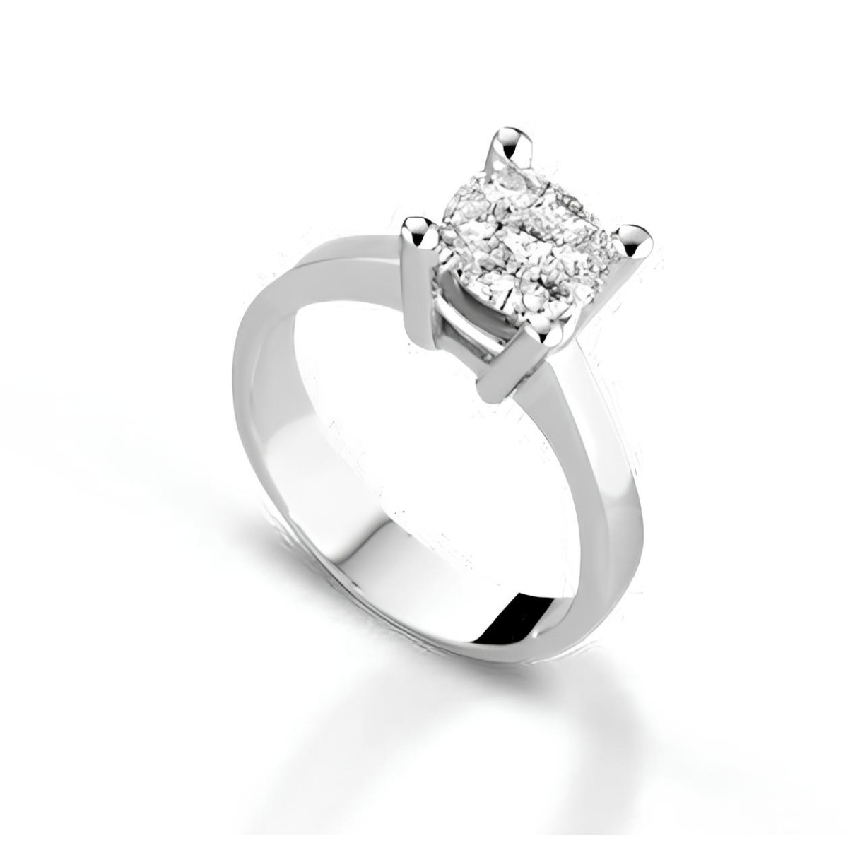 Anello Solitario Eterna Eleganza con Diamante in Oro Bianco 18k SG7013