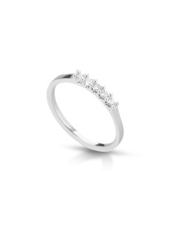Anello Delicato Eternity con Diamanti in Oro Bianco 18k SG25750