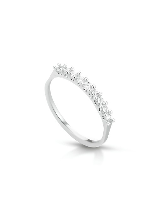 Anello Filo di Luce con Diamanti in Oro Bianco 18k SG68762