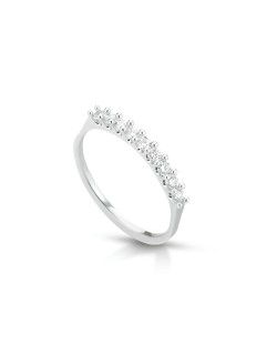 Anello Filo di Luce con Diamanti in Oro Bianco 18k SG68762