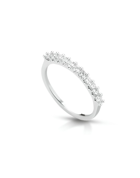 Anello Filo di Brillantezza con Diamanti in Oro Bianco 18k SG72843