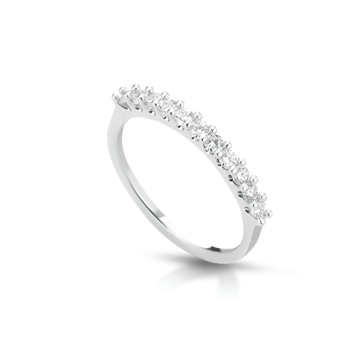 Anello Filo di Brillantezza con Diamanti in Oro Bianco 18k SG72843