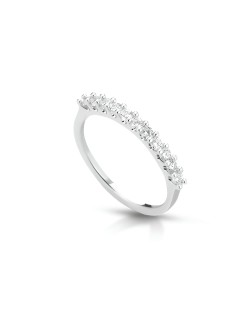 Anello Filo di Brillantezza con Diamanti in Oro Bianco 18k SG72843