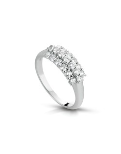 Anello Doppio Splendore con Diamanti in Oro Bianco 18k SG81301