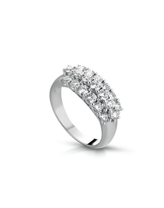 Anello Tripudio di Luce con Diamanti in Oro Bianco 18k SG46449