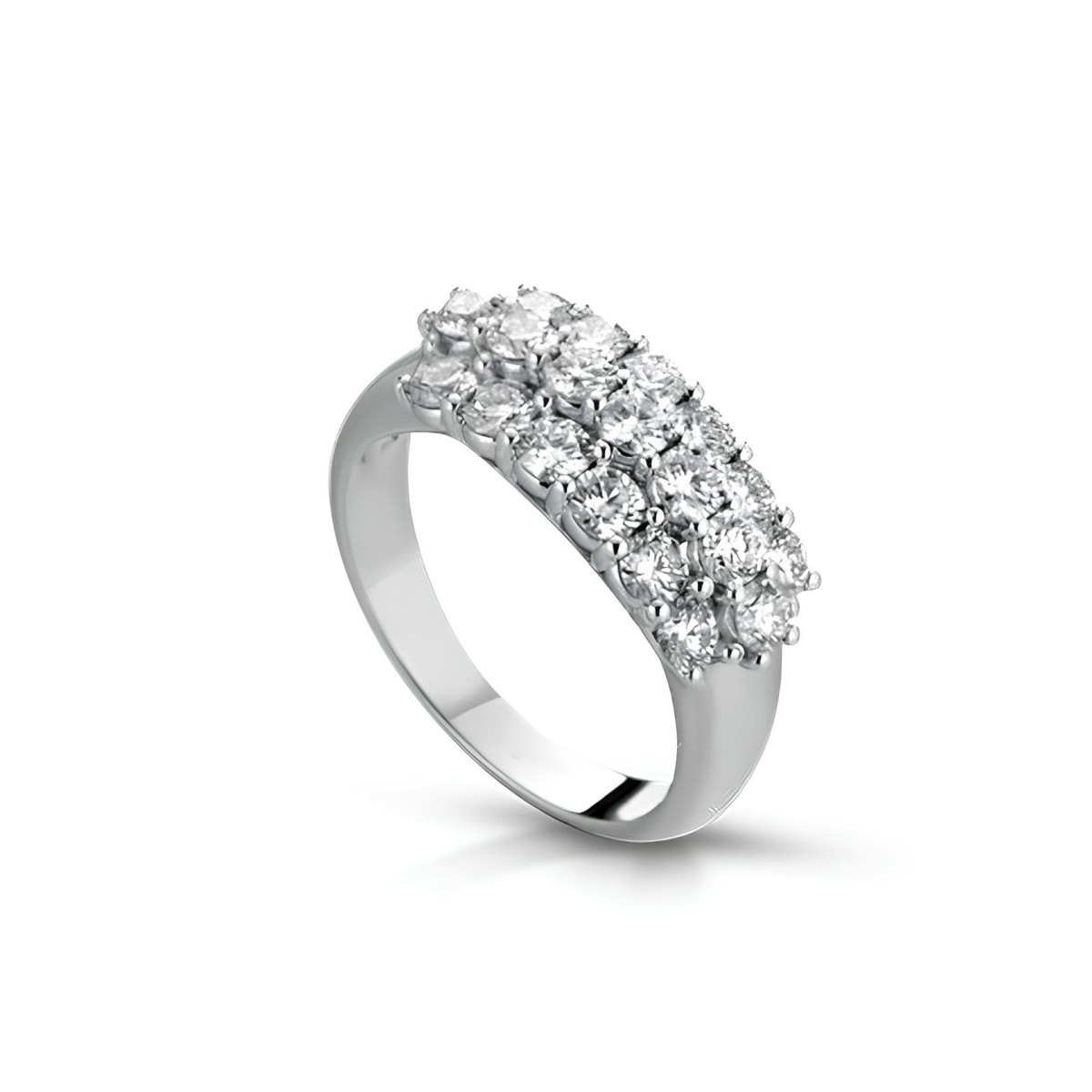 Anello Tripudio di Luce con Diamanti in Oro Bianco 18k SG46449