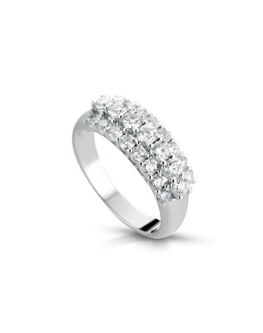 Anello Luce Preziosa con Diamanti in Oro Bianco 18k SG56176