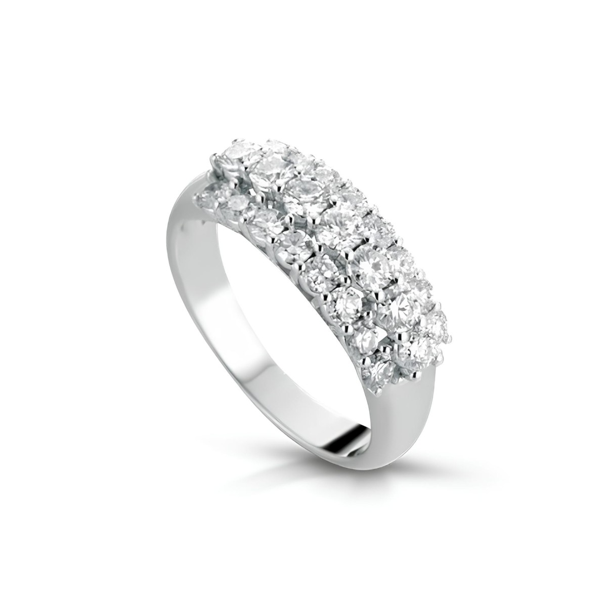 Anello Luce Preziosa con Diamanti in Oro Bianco 18k SG56176