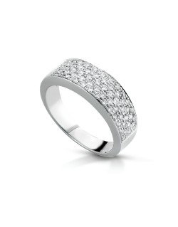 Anello a Fascia Classico con Pavé di Diamanti SG06746