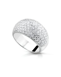 Anello a Fascia Pavé con Diamanti in Oro Bianco 18k SG90494