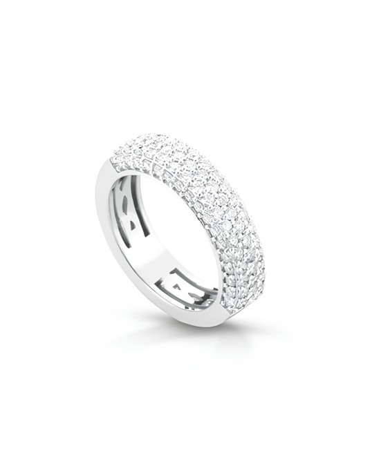 Anello a Fascia Eleganza Radiosa con Diamanti in Oro Bianco 18k SG6656