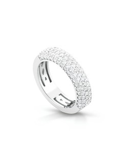 Anello a Fascia Eleganza Radiosa con Diamanti in Oro Bianco 18k SG6656