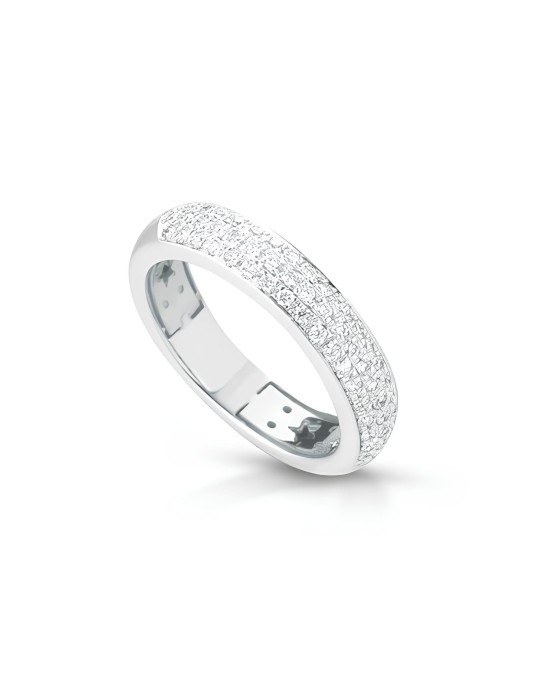 Anello a Fascia Eleganza di Luce in Oro Bianco 18k SG59861