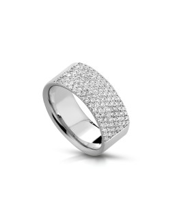 Anello a Fascia Splendore Moderno in Oro Bianco 18k SG37404