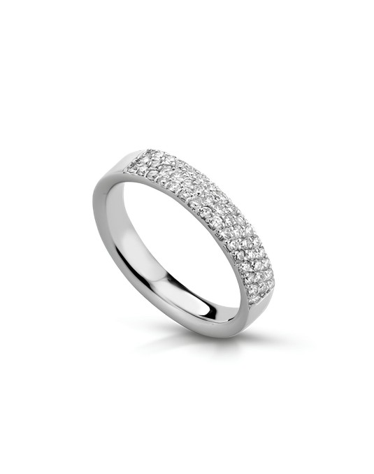 Anello a Fascia Splendore Elegante con Diamanti SG18146