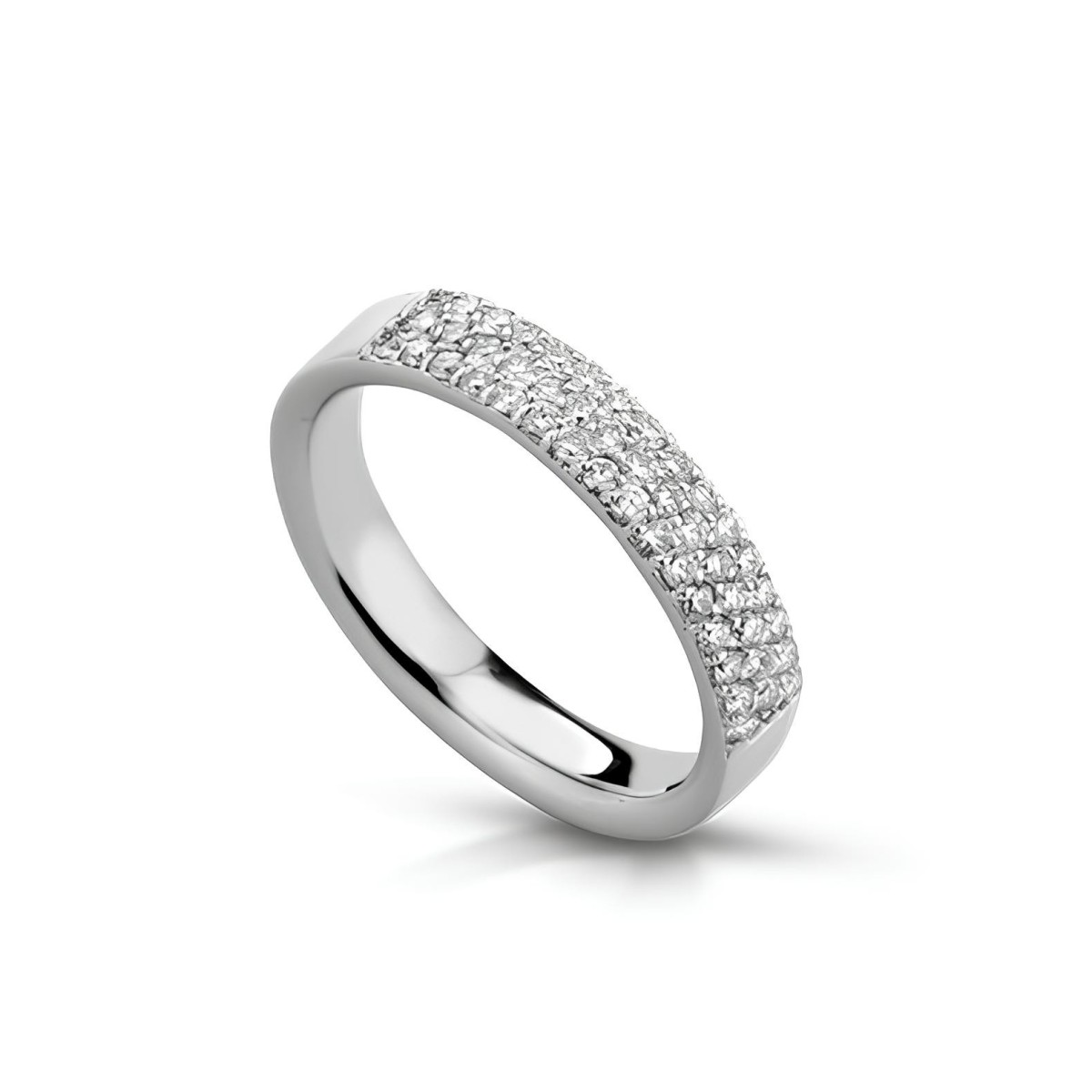 Anello a Fascia Splendore Elegante con Diamanti SG18146