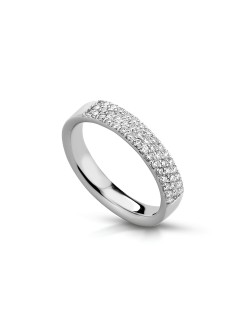 Anello a Fascia Splendore Elegante con Diamanti SG18146