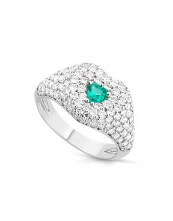 Anello Goccia di Smeraldo in Oro Bianco 18k SG45678