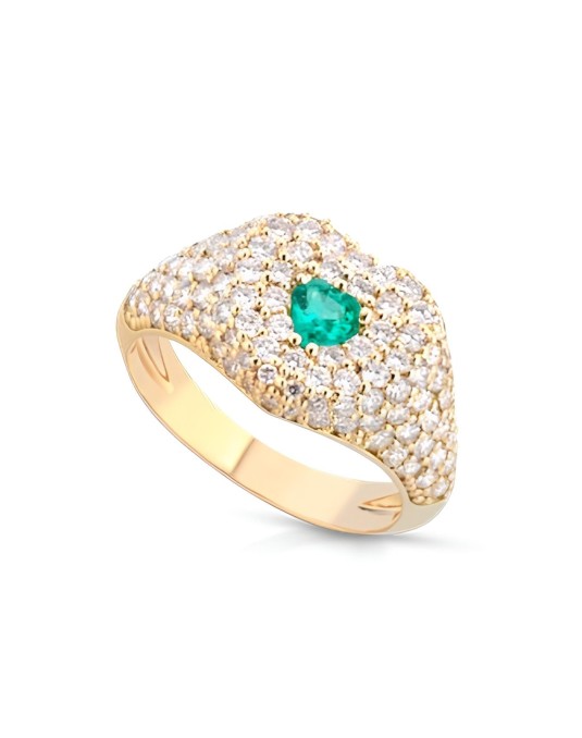Anello Goccia di Smeraldo in Oro Giallo 18k SG68830