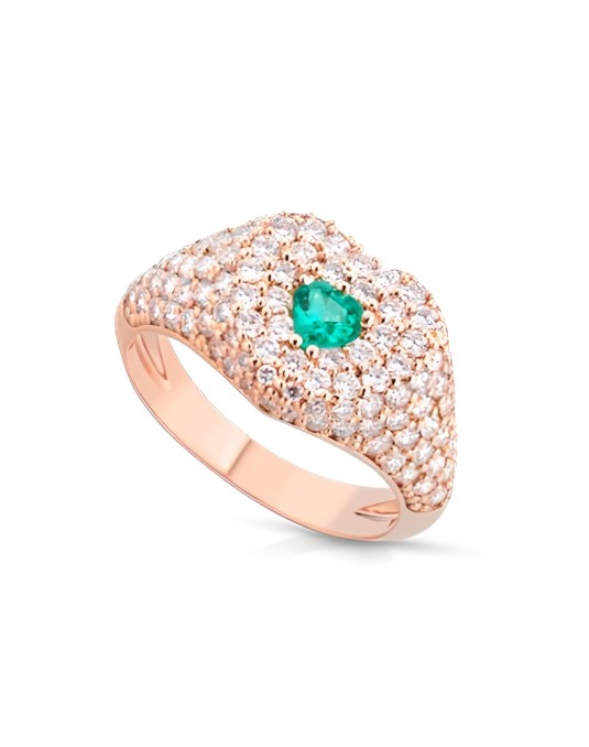 Anello Goccia di Smeraldo in Oro Rosa 18k SG27012